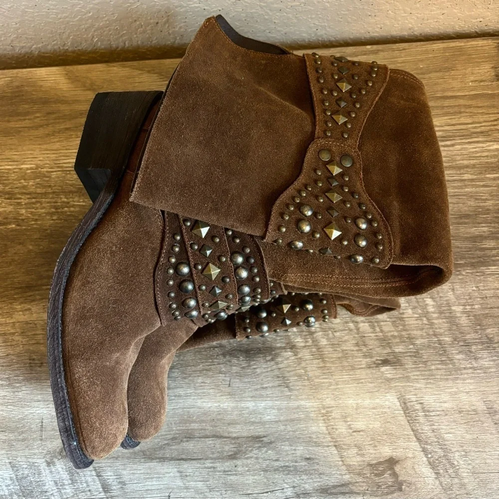 Anthropologie Cordani Five Worlds Above Knee Suede Leather Boots